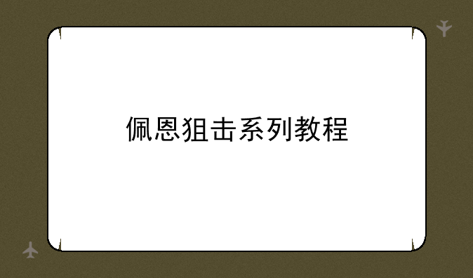 佩恩狙击系列教程
