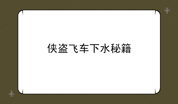 侠盗飞车下水秘籍