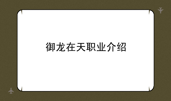 御龙在天职业介绍