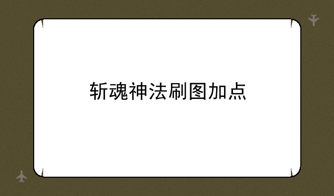 斩魂神法刷图加点