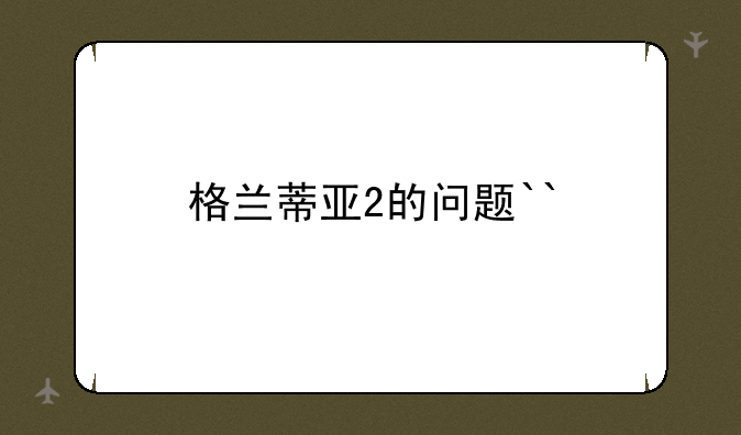 格兰蒂亚2的问题``