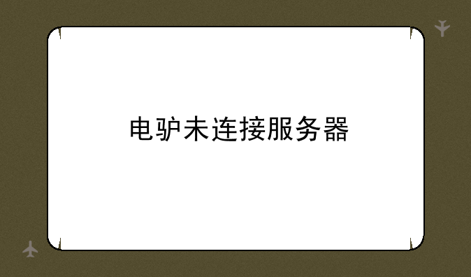 电驴未连接服务器