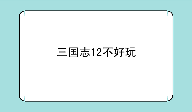 三国志12不好玩