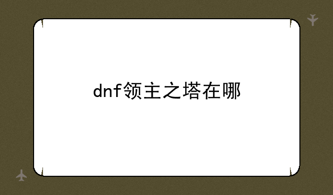 dnf领主之塔在哪