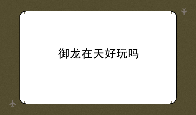 御龙在天好玩吗