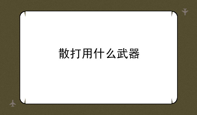 散打用什么武器