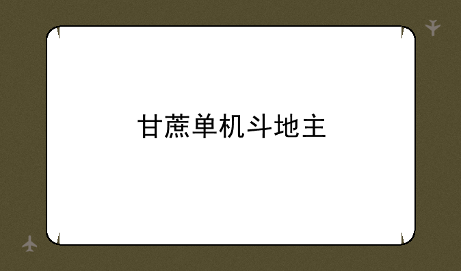 甘蔗单机斗地主