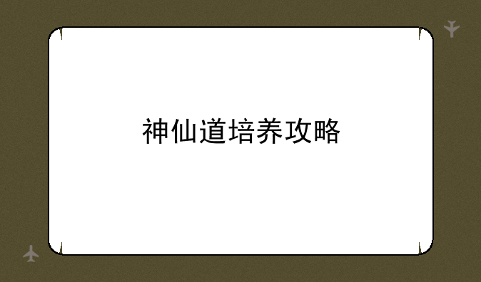 神仙道培养攻略