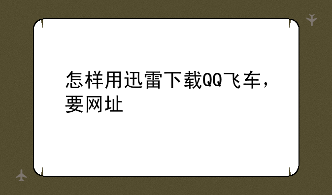 怎样用迅雷下载QQ飞车，要网址