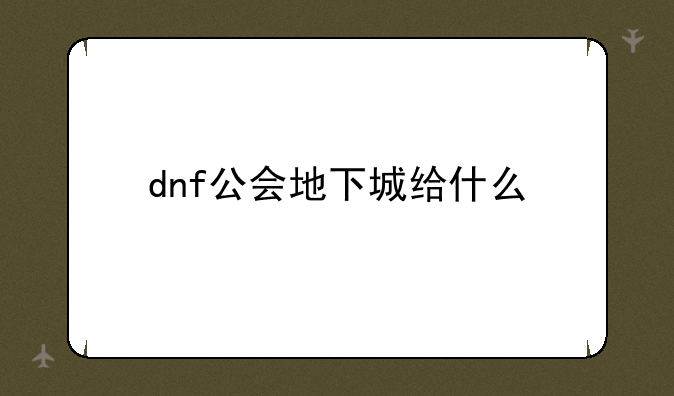 dnf公会地下城给什么
