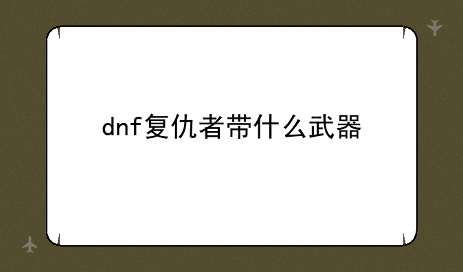 dnf复仇者带什么武器