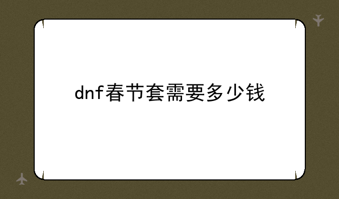 dnf春节套需要多少钱