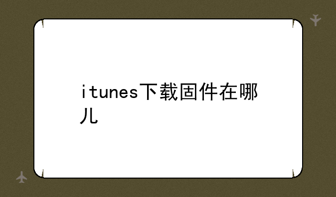 itunes下载固件在哪儿