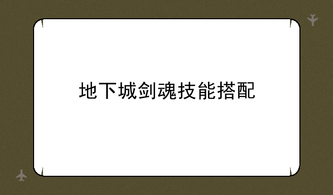 地下城剑魂技能搭配