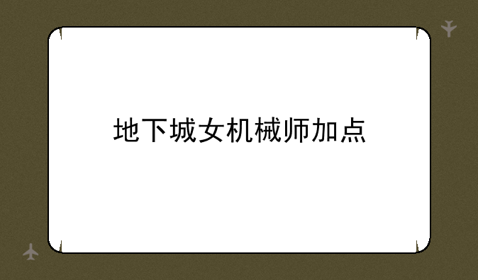 地下城女机械师加点