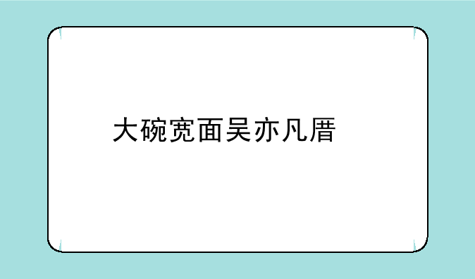 大碗宽面吴亦凡原版