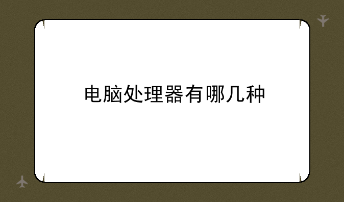 电脑处理器有哪几种