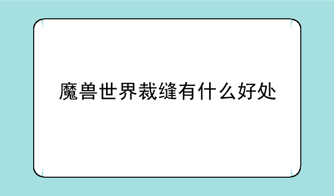 魔兽世界裁缝有什么好处