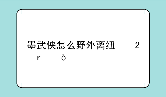 墨武侠怎么野外离线挂机？