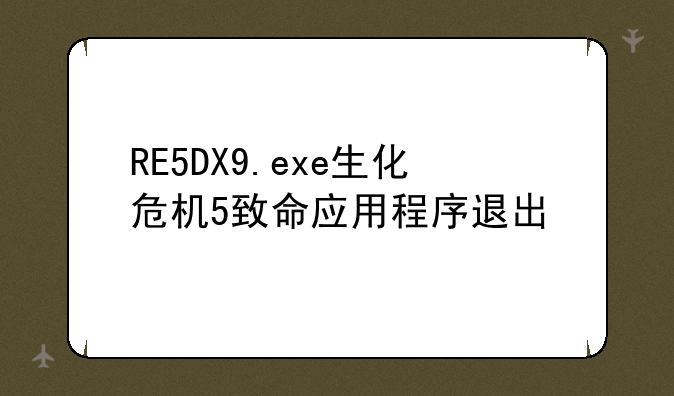 RE5DX9.exe生化危机5致命应用程序退出