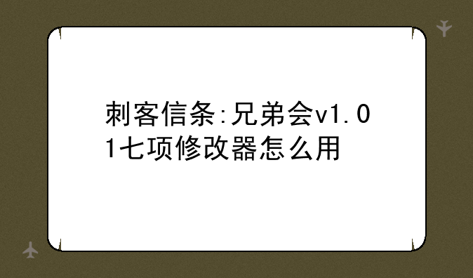 刺客信条:兄弟会v1.01七项修改器怎么用