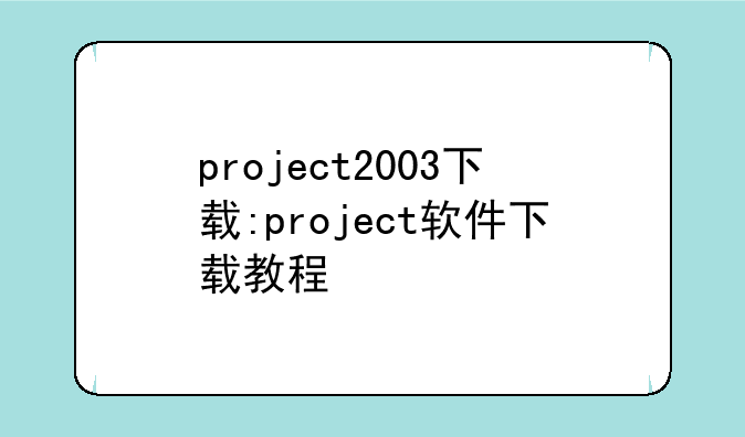 project2003下载:project软件下载教程