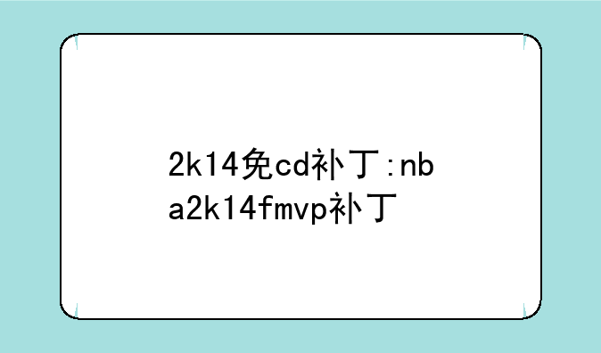 2k14免cd补丁:nba2k14fmvp补丁