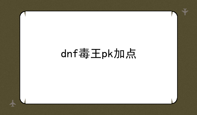 dnf毒王pk加点