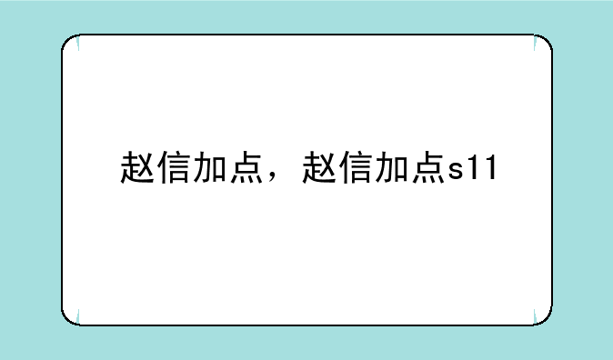 赵信加点，赵信加点s11