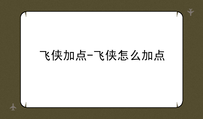 飞侠加点-飞侠怎么加点