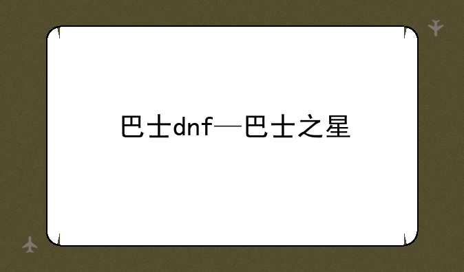 巴士dnf—巴士之星