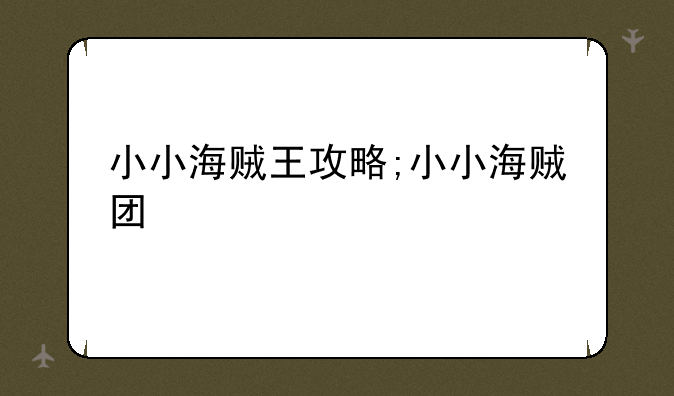 小小海贼王攻略;小小海贼团