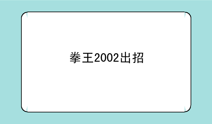 拳王2002出招