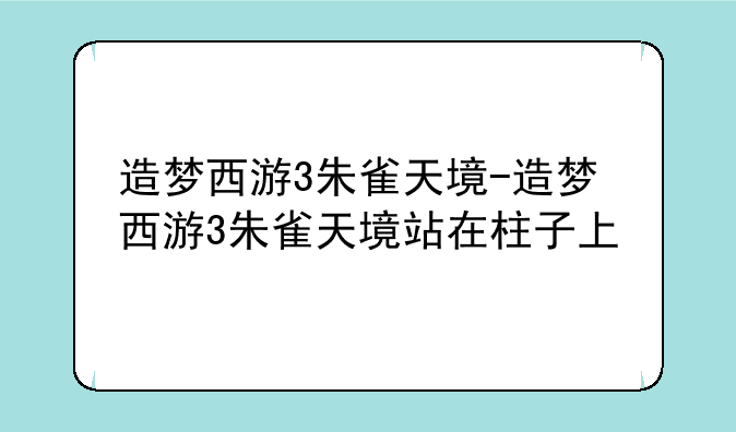 造梦西游3朱雀天境-造梦西游3朱雀天境站在柱子上